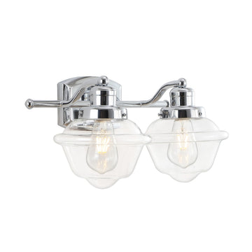 Orleans Iron/Glass schoolhouse LED Vanity Light - JONATHAN Y